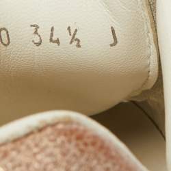 Pre Owned Alexander McQueen White/Gold Leather Oversized Sneakers Size 34.5