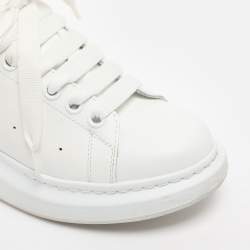 Pre Owned Alexander McQueen White/Iridescent Leather Larry Sneakers Size 37