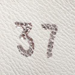 Pre Owned Alexander McQueen White/Iridescent Leather Larry Sneakers Size 37