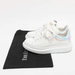 Pre Owned Alexander McQueen White/Iridescent Leather Larry Sneakers Size 37