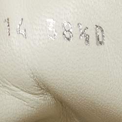 Pre Owned Alexander McQueen White/Metallic Leather Oversized Sneakers Size 38.5