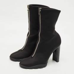 Pre Owned Alexander McQueen Black Nylon Ankle Length Boots Size 40