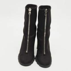 Pre Owned Alexander McQueen Black Nylon Ankle Length Boots Size 40