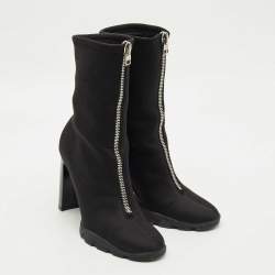 Pre Owned Alexander McQueen Black Nylon Ankle Length Boots Size 40