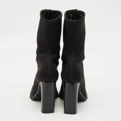 Pre Owned Alexander McQueen Black Nylon Ankle Length Boots Size 40