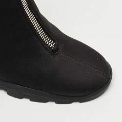 Pre Owned Alexander McQueen Black Nylon Ankle Length Boots Size 40