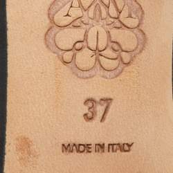 Pre Owned Alexander McQueen Black Leather Bow Detail Sandals Size 37