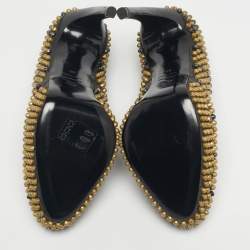 مملوكة مسبقًا Alexander McQueen Black Studded Leather Platform Pumps Size 40