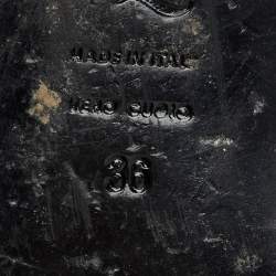 مملوكة مسبقًا حذاء بوت كاحل أليكساندر ماكوين جلد أسود طول الكاحل مقاس 36