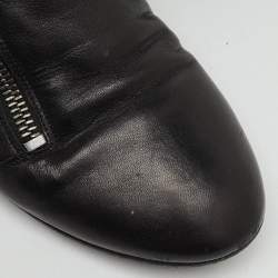 مملوكة مسبقًا حذاء بوت كاحل أليكساندر ماكوين جلد أسود طول الكاحل مقاس 36