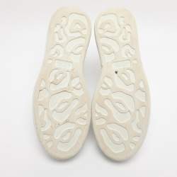 Pre Owned Alexander McQueen White Leather and Suede Oversized Low Top Sneakers Size 39