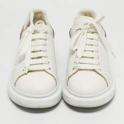 Pre Owned Alexander McQueen White Leather Oversized Lace Up Sneakers Size 41