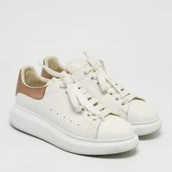 Pre Owned Alexander McQueen White Leather Oversized Lace Up Sneakers Size 41