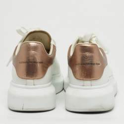 Pre Owned Alexander McQueen White Leather Oversized Lace Up Sneakers Size 41