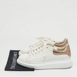 Pre Owned Alexander McQueen White Leather Oversized Lace Up Sneakers Size 41