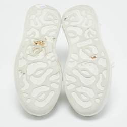 Pre Owned Alexander McQueen White Leather Oversized Low Top Sneakers Size 39.5