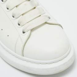 Pre Owned Alexander McQueen White Leather Oversized Low Top Sneakers Size 39.5