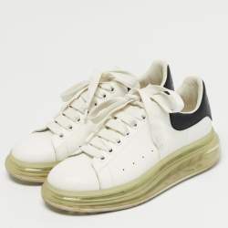 Pre Owned Alexander McQueen White Leather Oversized Lace Up Sneakers Size 40