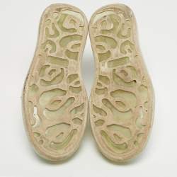 Pre Owned Alexander McQueen White Leather Oversized Lace Up Sneakers Size 40