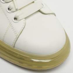 Pre Owned Alexander McQueen White Leather Oversized Lace Up Sneakers Size 40