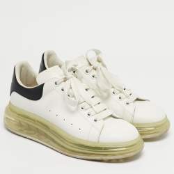 Pre Owned Alexander McQueen White Leather Oversized Lace Up Sneakers Size 40