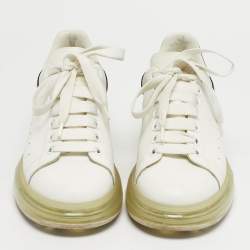 Pre Owned Alexander McQueen White Leather Oversized Lace Up Sneakers Size 40