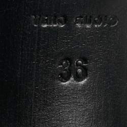 Pre Owned Alexander McQueen Black Leather Studded Buckle Booties Size 36