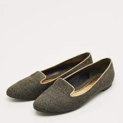 مملوكة مسبقًا حذاء سموكينغ سليببرز أليكساندر ماكوين لامع ثنائي اللون مقاس 37.5