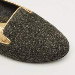 مملوكة مسبقًا حذاء سموكينغ سليببرز أليكساندر ماكوين لامع ثنائي اللون مقاس 37.5