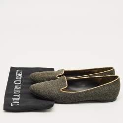 مملوكة مسبقًا حذاء سموكينغ سليببرز أليكساندر ماكوين لامع ثنائي اللون مقاس 37.5