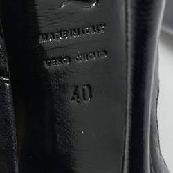 مملوكة مسبقًا Alexander McQueen Size 40 Black Leather Cut Out Platform Sandals