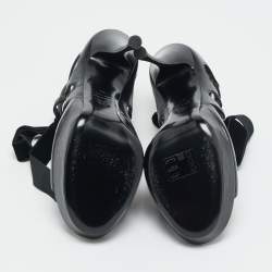 مملوكة مسبقًا Alexander McQueen Size 40 Black Leather Cut Out Platform Sandals