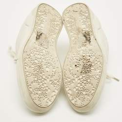 مملوكة مسبقًا حذاء رياضي ألكسندر ماكوين لامع كبير جلدي أبيض بمقاس 39.5