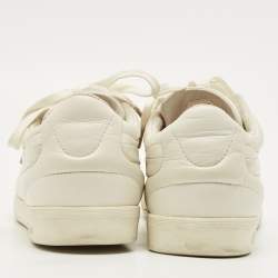 مملوكة مسبقًا حذاء رياضي ألكسندر ماكوين لامع كبير جلدي أبيض بمقاس 39.5