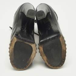 Pre Owned حذاء بوت للكاحل ألكسندر ماكوين جلد أسود مقاس 36