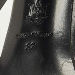 Pre Owned حذاء بوت للكاحل ألكسندر ماكوين جلد أسود مقاس 36