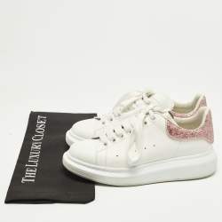 Pre Owned Alexander McQueen Oversized Size 38 White Leather Low Top Sneakers
