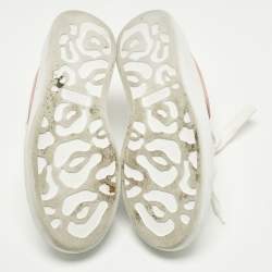 Pre Owned Alexander McQueen Oversized Size 38 White Leather Low Top Sneakers