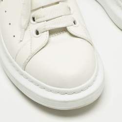 Pre Owned Alexander McQueen Oversized Size 38 White Leather Low Top Sneakers