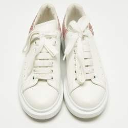 Pre Owned Alexander McQueen Oversized Size 38 White Leather Low Top Sneakers