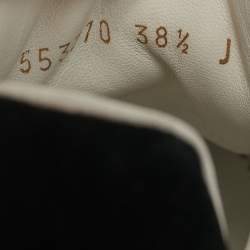 Pre Owned حذاء رياضي ألكسندر ماكوين جلد وزخرفة زرقاء/بيضاء نمط كبير مقاس 38.5