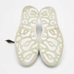 Pre Owned Alexander McQueen Oversized Size 39.5 Black Glitter and Leather Low Top Sneakers