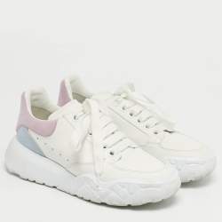 مملوكة مسبقًا Alexander McQueen Court Size 36 White Leather Low Top Sneakers