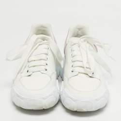 مملوكة مسبقًا Alexander McQueen Court Size 36 White Leather Low Top Sneakers