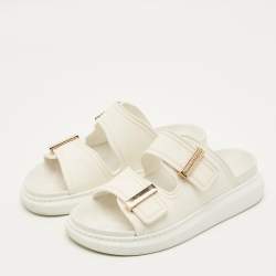 Pre Owned Alexander McQueen Hybrid Chelsea Size 36 White Rubber Flat Sandals