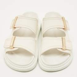 Pre Owned Alexander McQueen Hybrid Chelsea Size 36 White Rubber Flat Sandals