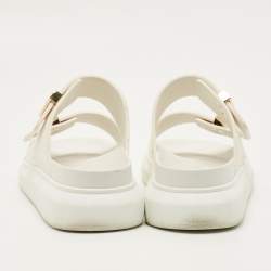 Pre Owned Alexander McQueen Hybrid Chelsea Size 36 White Rubber Flat Sandals