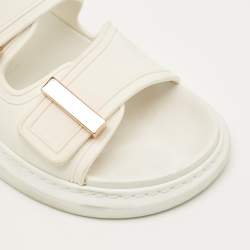 Pre Owned Alexander McQueen Hybrid Chelsea Size 36 White Rubber Flat Sandals