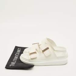 Pre Owned Alexander McQueen Hybrid Chelsea Size 36 White Rubber Flat Sandals