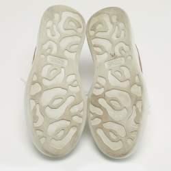 مملوكة مسبقًا Alexander McQueen Oversized Size 37.5 White/Gold Leather Low Top Sneakers